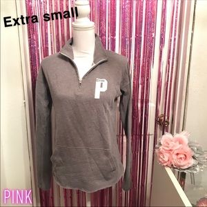 VS Pink Quarter Zip Up Sweater (XS)